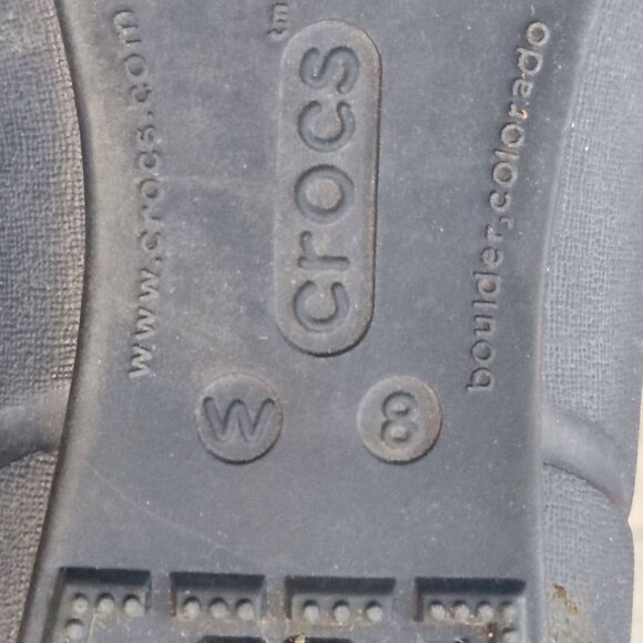 Crocs Ballet Flats Sz 8 Navy blue with chrom Rubber Comfort Ballerina Shoes - Picture 9 of 13